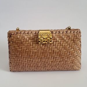 Vintage wicker crossbody bag